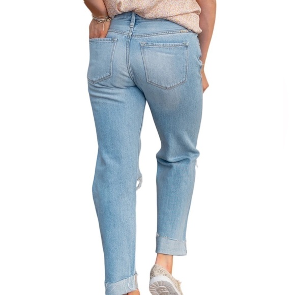 KANCAN Boyfriend Ripped Lightwash Jeans Distressed Size 24 NWT - Picture 3 of 16